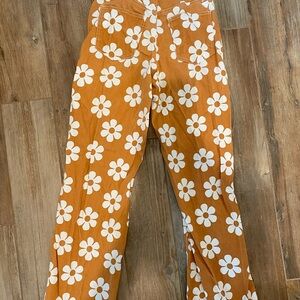 Rue 21 Orange Floral Jeans